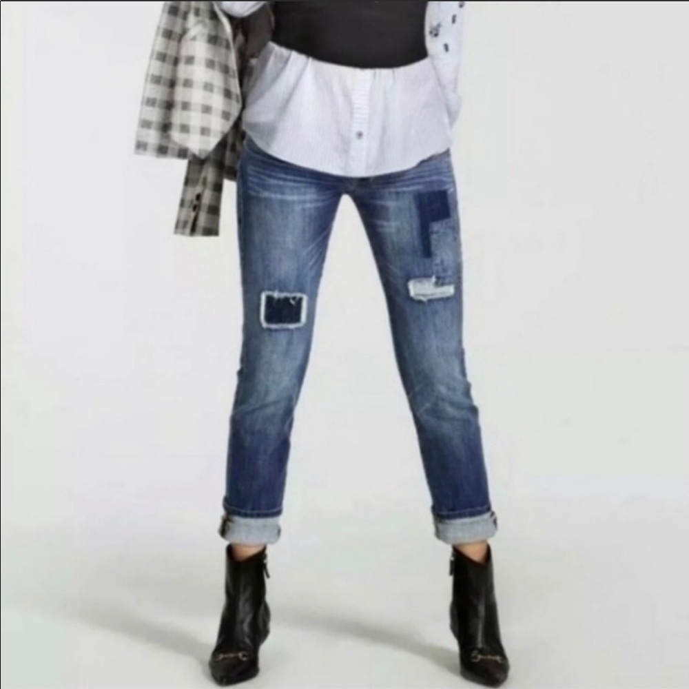 CABI Slim Boyfriend Patchwork Jeans #5308